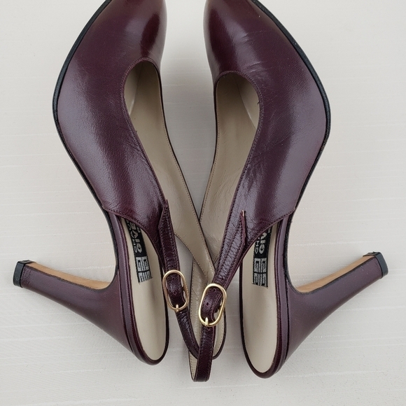 GIVENCHY Chaussures Slingback Heels Brown EUC VTG - Picture 6 of 16